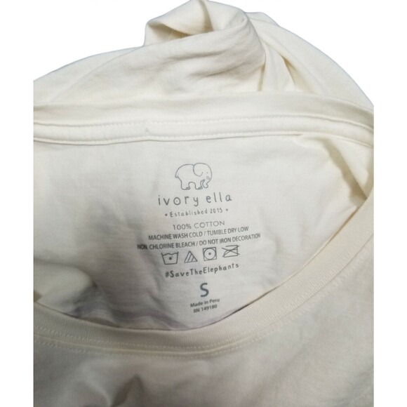 Ivory Ella Women's Long Sleeve Cotton T Shirt Top Elephant Logo Size Small - Picture 7 of 7